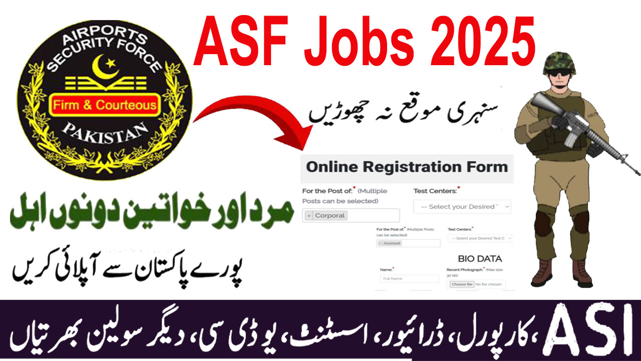 ASF Jobs 2025 | Apply Online | Download Roll No Slip